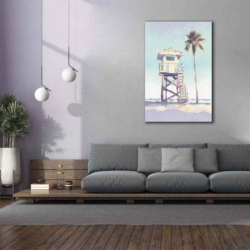 «Boho Beachy Lifeguard Stand 1» par Petals Prints Design, art mural sur toile, H 60 po x l 40 po x P 1,5 po