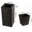 Jardinière carrée noire de 64 cm de hauteur – Pot en résine tressée avec insert en PP