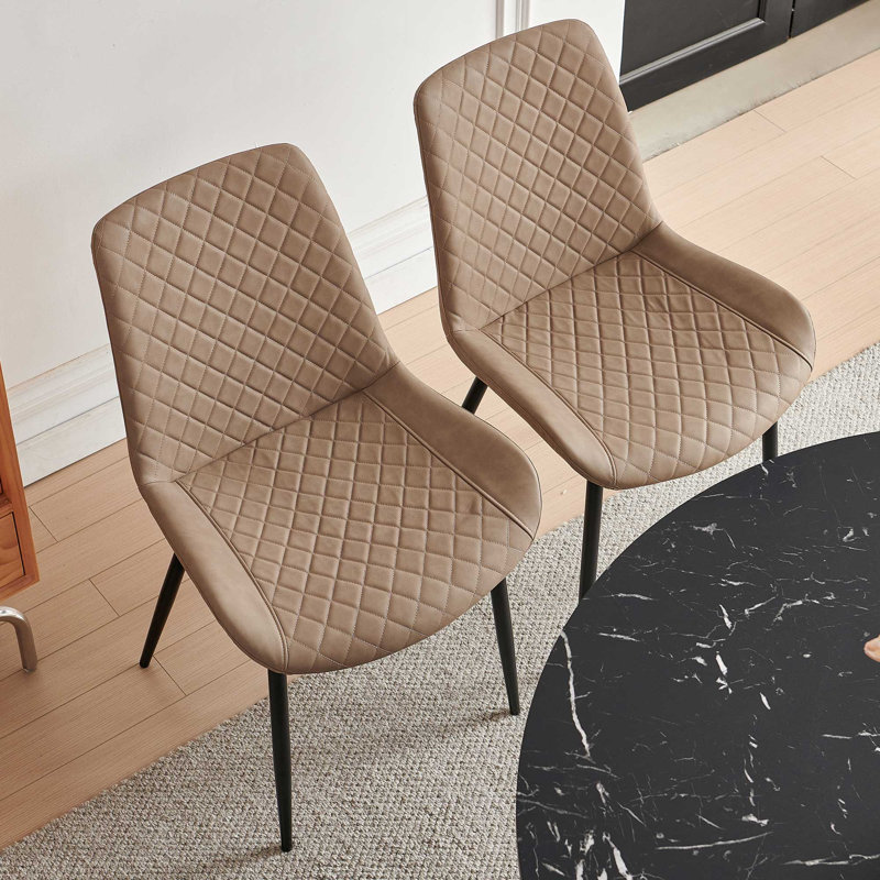 4-Person Dining Set, Black Marble, Beige