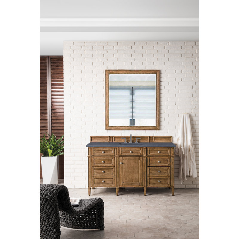 Brittany 60'' W Single Vanity, Charcoal Soapstone, Smokey Celadon, 8" Widespread