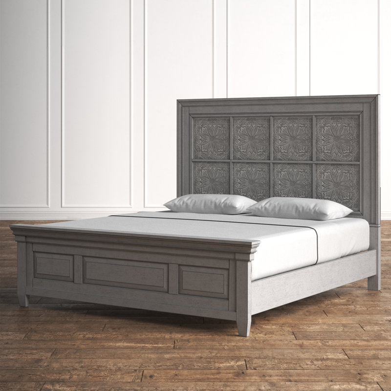 Haylee Queen Panel Bed w/ Decorative Headboard, Queen