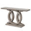 Console 55 po avec base géométrique en bois, canapé d'entrée rustique pour salon, couloir, vestibule - table d'appoint décorative pour présentation et rangement, gris