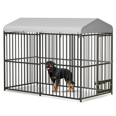 Grand chenil d'extérieur, cage pour chien robuste avec toit