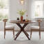 Chaises de salle à manger en bois massif avec dossier large incurvé, chaises d'appoint de cuisine de ferme-634398800