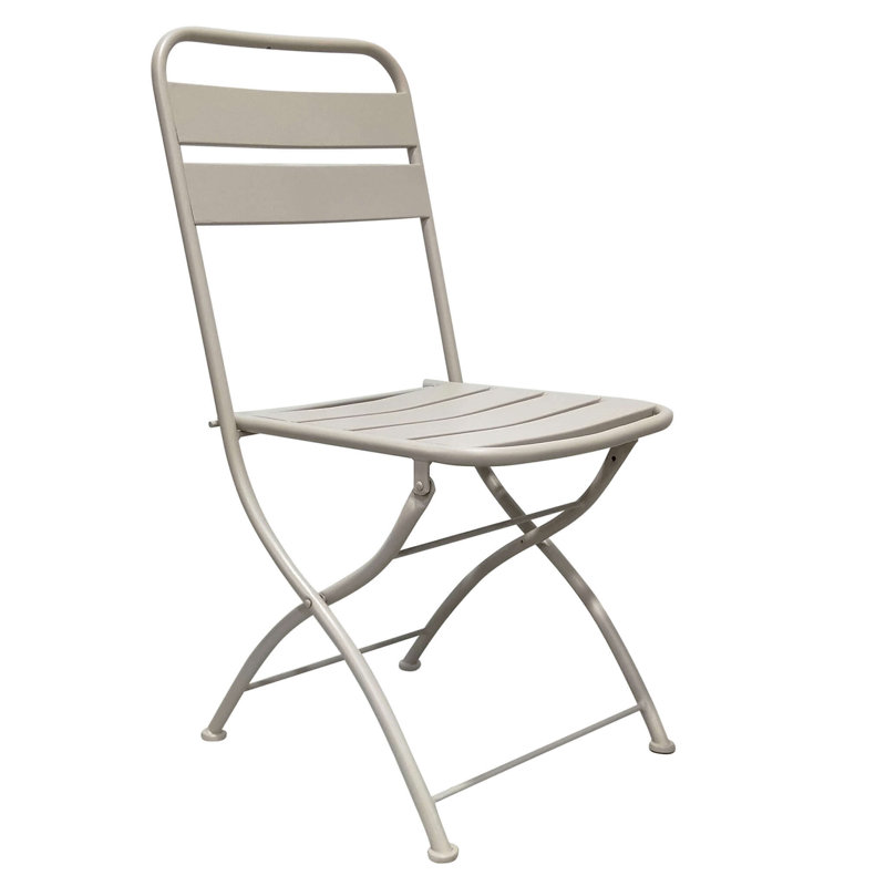 MoretinMarsh Steel Patio Folding Chair Folding Chair Set, Turtle Dove