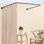 U-Shaped Shower Curtain Rod, Adjustable, 12 Hooks, Ceiling Support