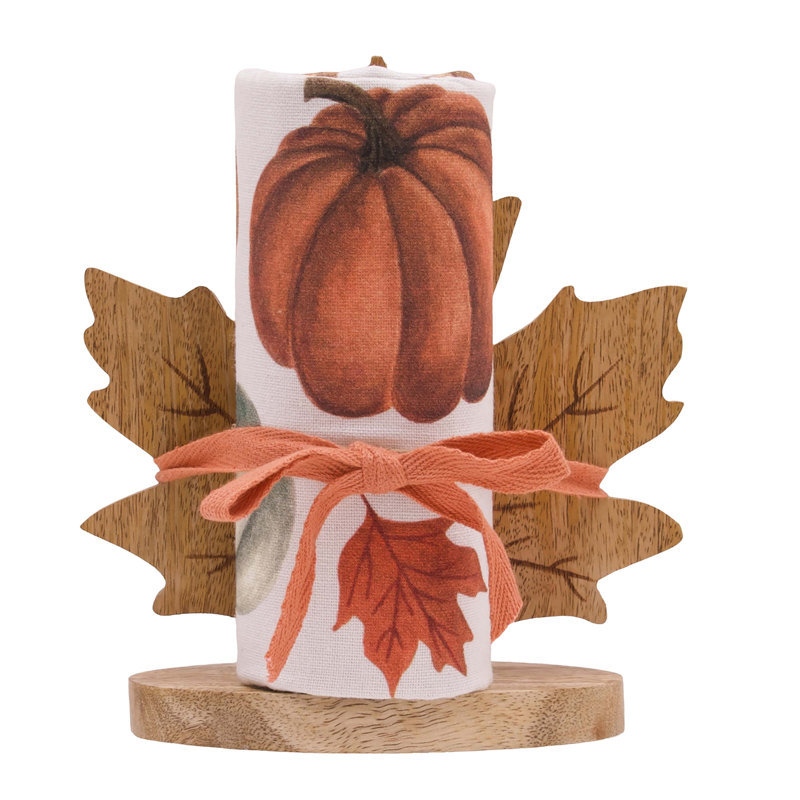 Ensemble-cadeau de serviette d'automne et support Bounteasant Pumpkins