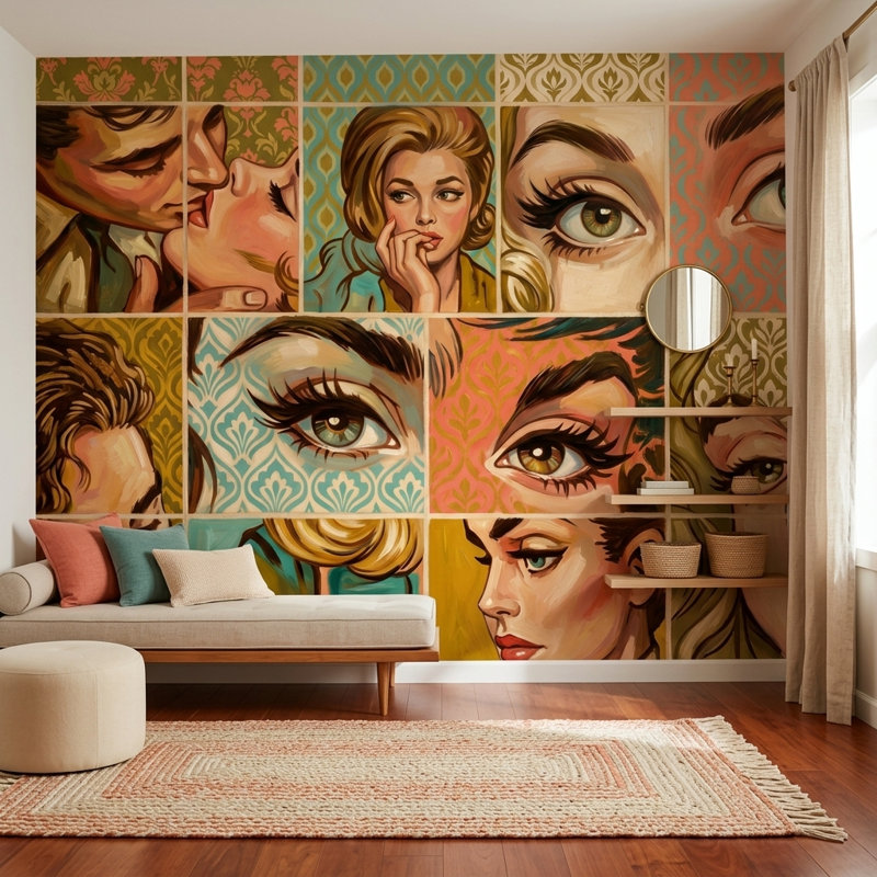 Décoration murale Pop Art, Non tissé, 160 po x 108 po