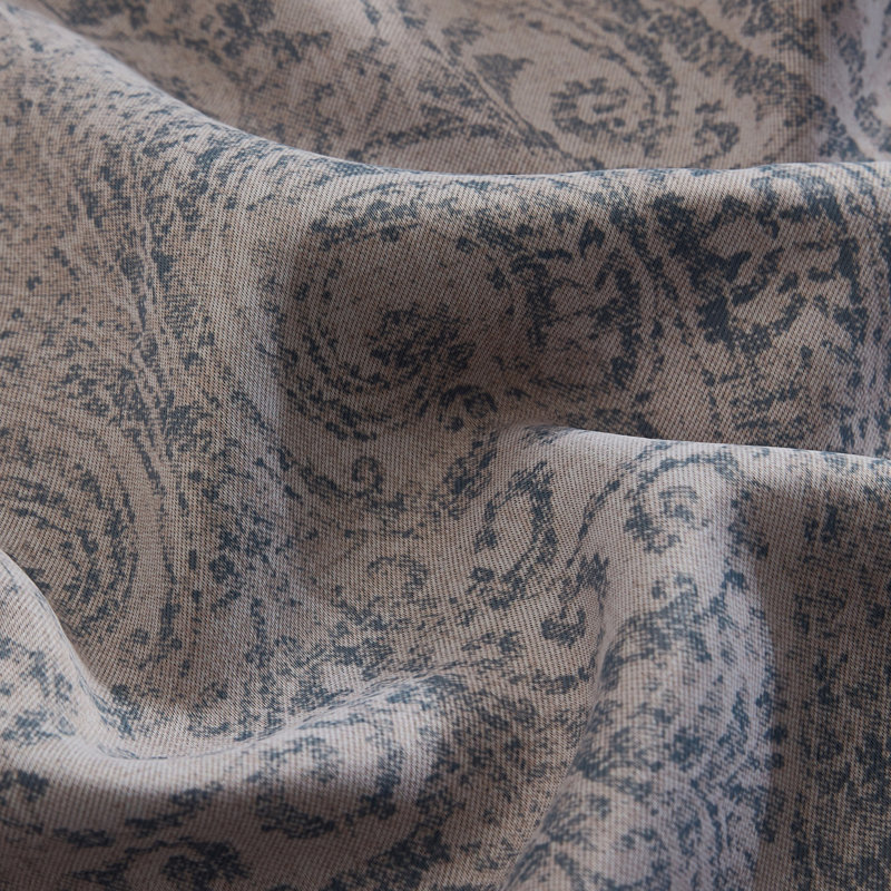 Rideau occultant en polyester Rodmur Paisley, L 52 po x L 84 po, Gris