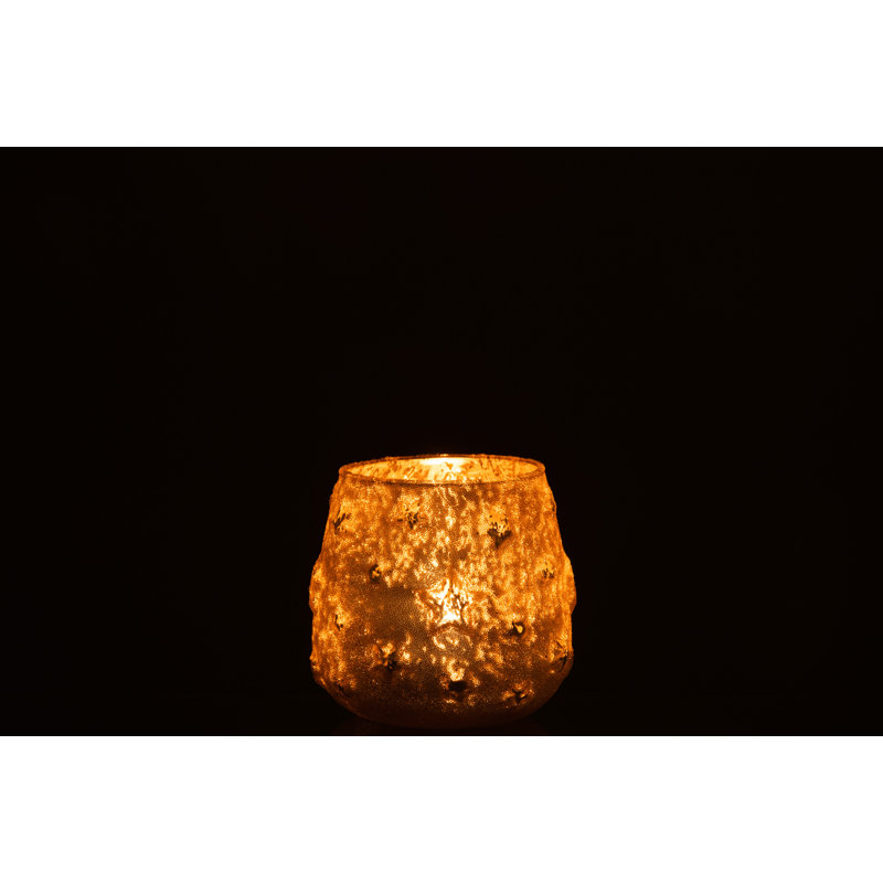 Sweet Glass Tabletop Votive Holder, 11cm H x 11.5cm W x 11.5cm D, Gold