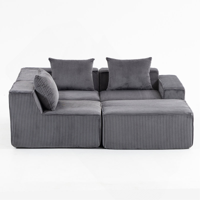 Canapé modulaire multi-personnes pouvant être combiné librement-33005-4, Gris