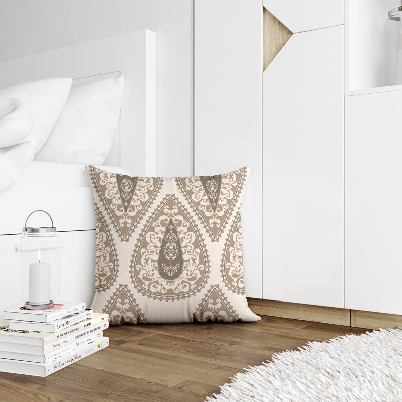 Housse et insert de coussin décoratif en polyester, Beige, L 19 po x H 19 po