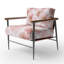 Chaise d'appoint Floral - fauteuil à accoudoirs rose et or rose-2004891791