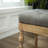 Habit Solid Wood Button Tufted Dining Bench, Grey