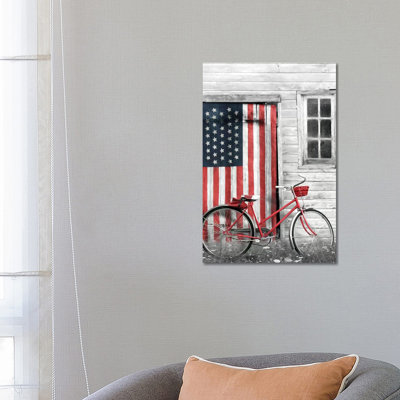 Patriotic Bicycle by Lori Deiter - Print on Canvas