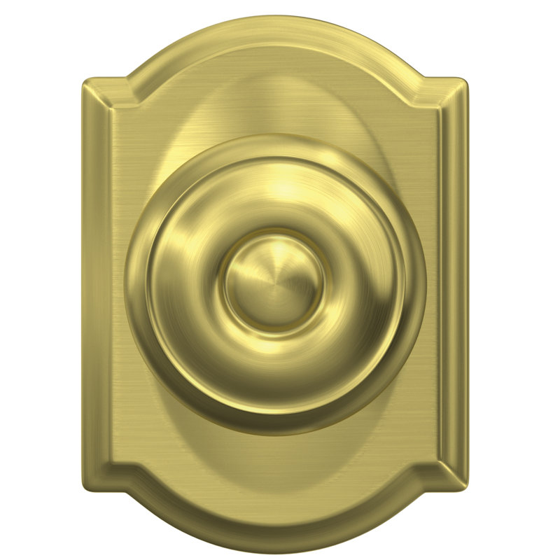 Custom Georgian Non-Turning Knob with Camelot Trim, Satin Brass