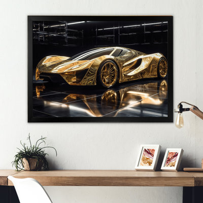 Gold And Black Iconic Car Legends II - Cars American Muscle Framed Art