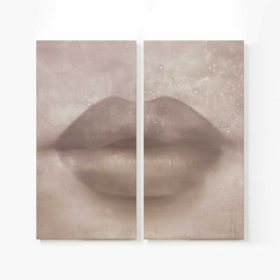 Baiser chuchoté brun | Impression sur toile 2 panneaux