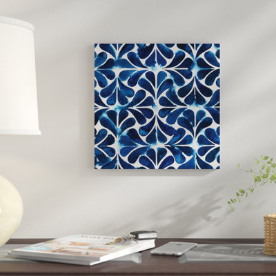 " Cobalt Watercolor Tiles III " Watercolor Print