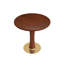 Dining Table de salle à manger ronde rétro en noyer de 80 cm avec base en laiton et bois massif. Table avec pieds en bois et base dorée, table pour 2 personnes pour les petits espaces (seulement la table de Négociation)