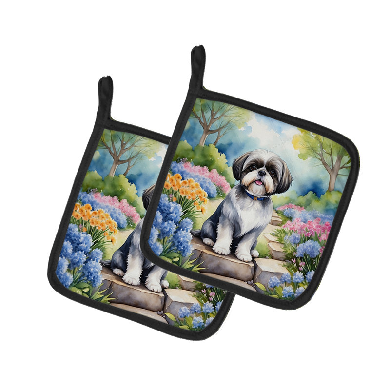Caroline's Treasures Floral Polyester Potholder Set