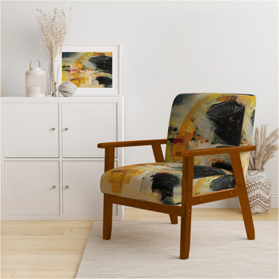 Abraxas - End Of The Orange Rainbow II - Upholstered Modern Accent Arm Chair