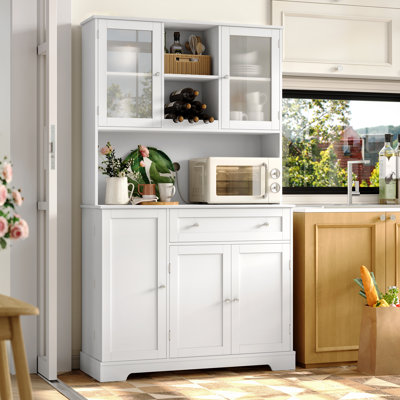 Garde-manger de 68 po de hauteur avec tablette pour four à micro-ondes et porte garde-manger Kena