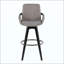 Tabouret de bar à hauteur fixe avec pivot en bois avec repose-pieds rond en métal - ensemble de 2-2143936206