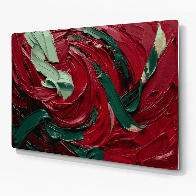 Art mural en métal rouge, H 8 po x l 10 po
