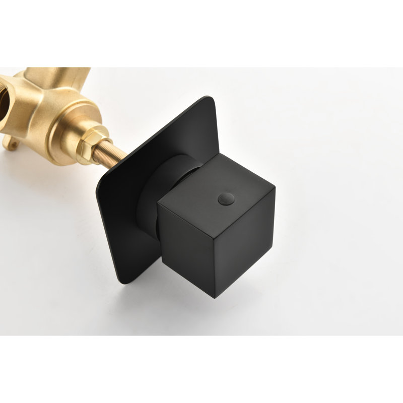 Ajusteur de robinet de régulateur de douche noir mat Matt - 3/4 po en métal coulé, laiton, débit très élevé, poignée réglable pour débit précis de 3/4 po