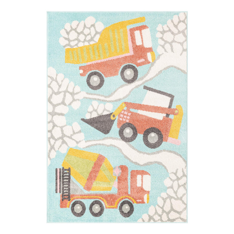 Machine Woven Polypropylene Plastic Rug, Rectangle 3'11" x 5'11"