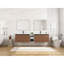 Meuble-lavabo mural 84 po avec lavabo de comptoir en résine, 1 tablette de rangement, 4 portes à fermeture douce-1966299141