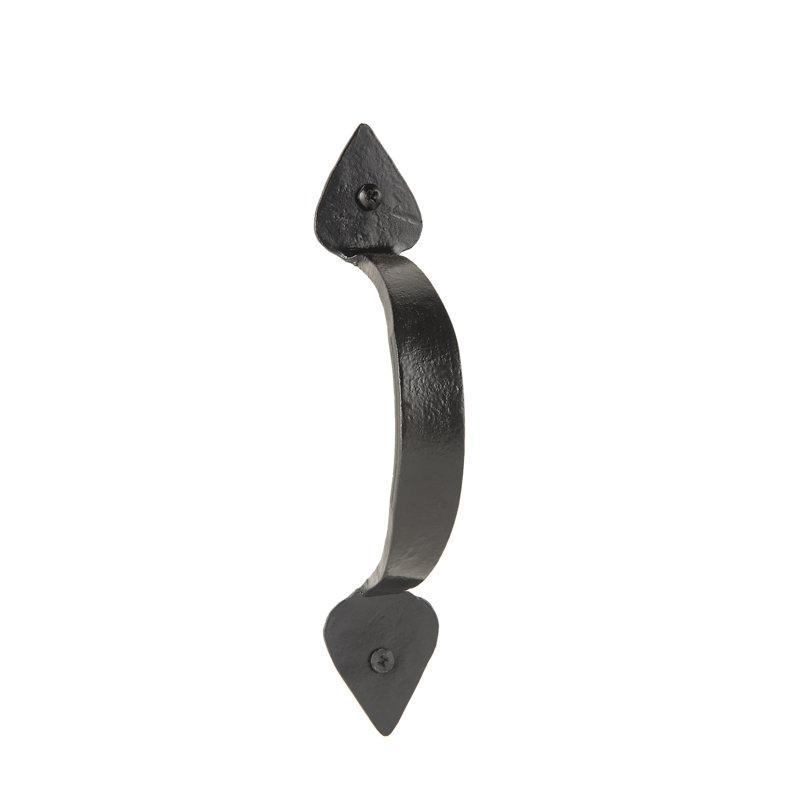 Hand Forged Iron Door Handle, Matte-Black