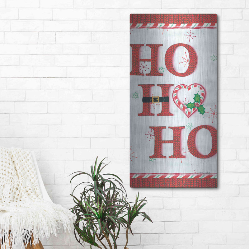 The Holiday Aisle® «Ho Ho Ho» par Lisa Kennedy, métal Wal Art, H 48 po x l 24 po