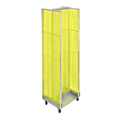 H-Unit Pegboard Floor Display on Wheeled Base. Panel Size: 16"W x 60"H