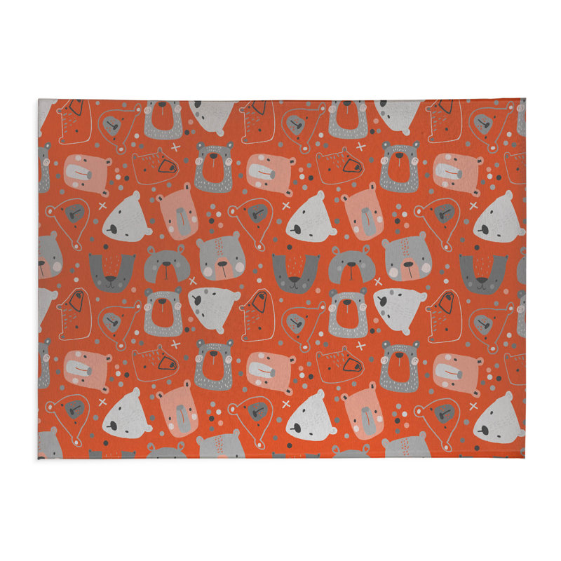 Bear Face Kids Play Mat, Rectangle 5' x 7'