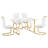 Modern 5-Piece Rectangular Dining Set with Cantilever Chairs and Metal Base-1837017289