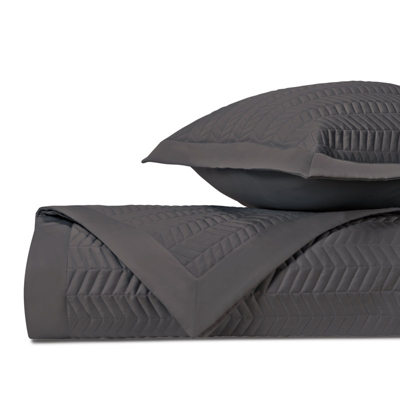 Chester Coverlet / Bedspread Set, Grisaglia Gray, Full/Double Coverlet + 2 Standard Shams