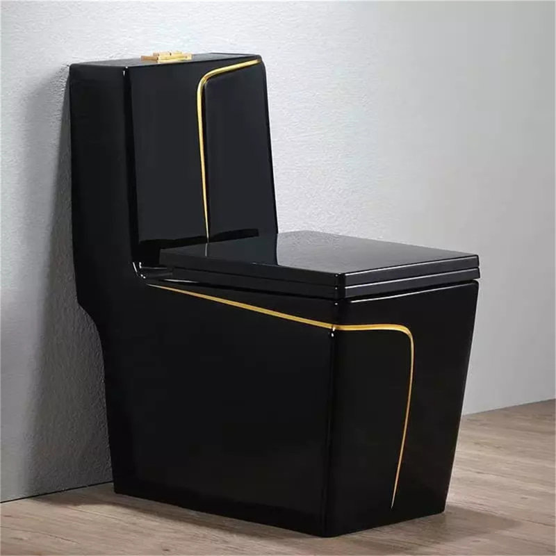 1.98 Gallons Per Minute GPF Elongated Height Floor Mounted One-Piece Black Toilet (Seat Included)