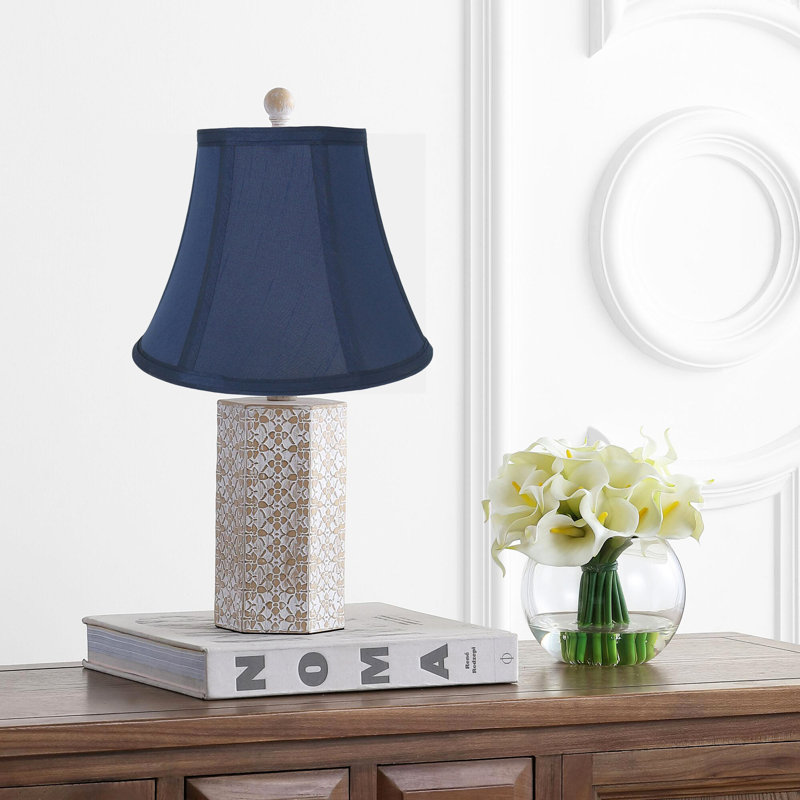 7'' H x 9'' W Silk Bell Lamp Shade, Navy Blue
