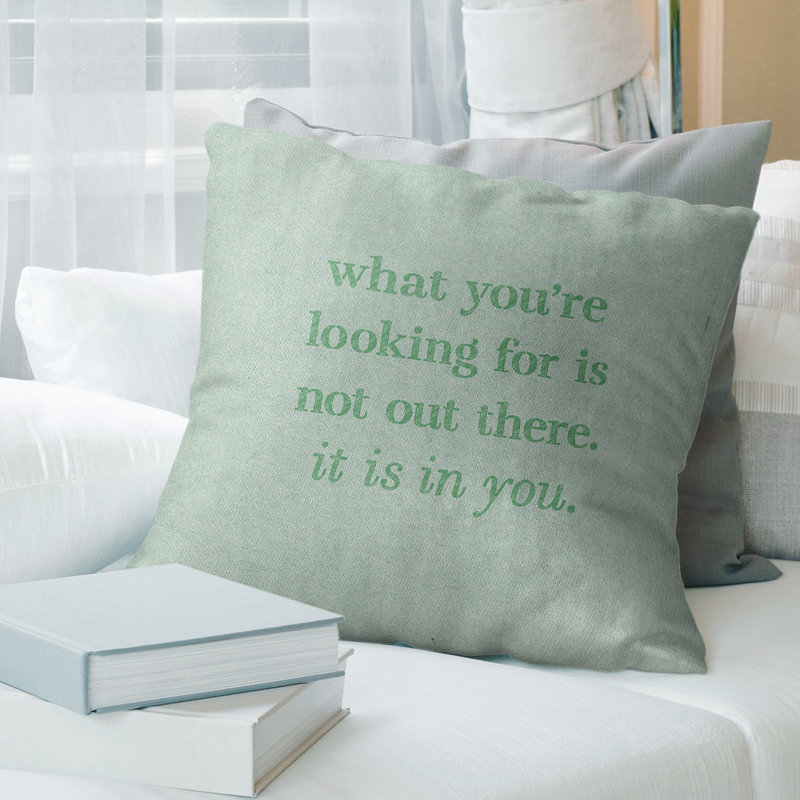 Coussin à la main, 14 po x 14 po, Vert, Housse de coussin seulement - sans coussin