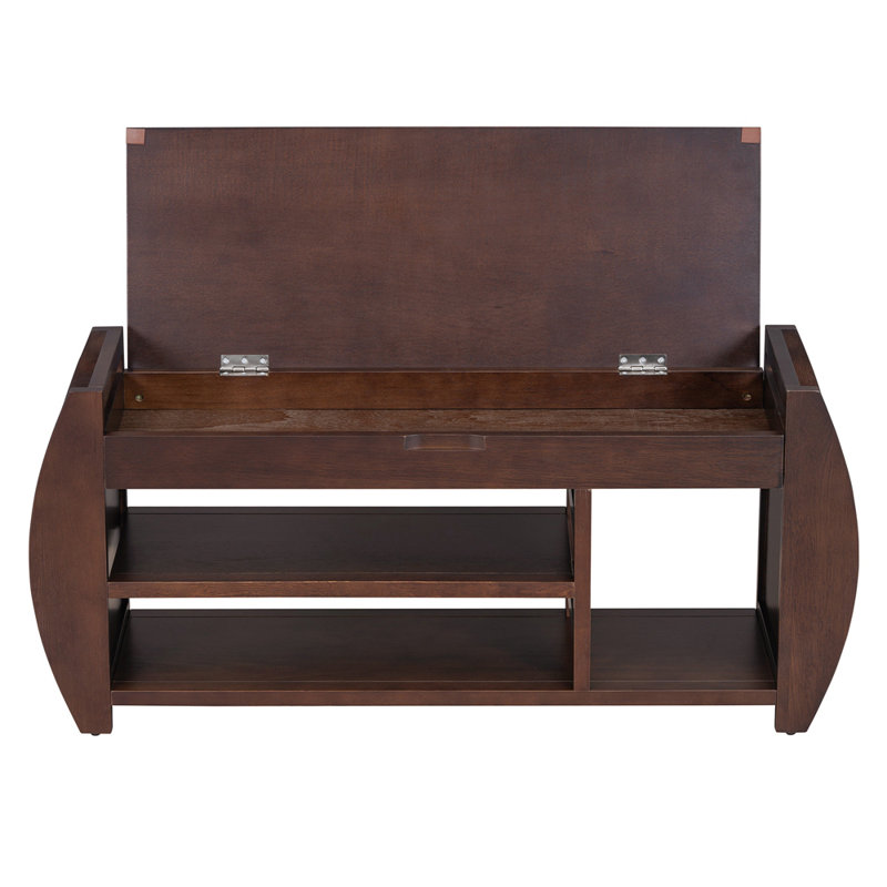 Banc de rangement en tissu, H 38,1 po x l 42 po x P 13 po, Espresso