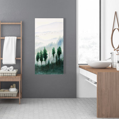 Paysage à l'aquarelle - art de toile gris pour la maison
