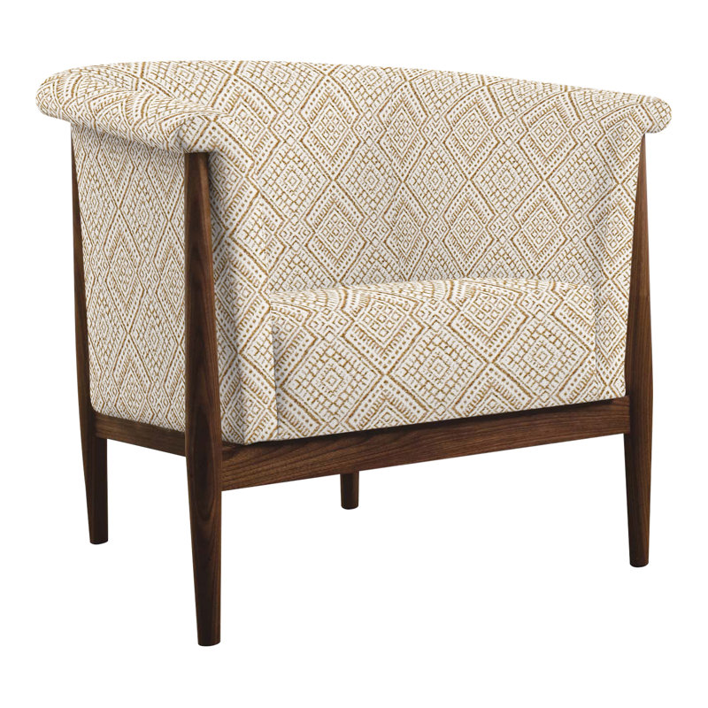 Fauteuil demi-tonneau l 34,5 po Walnut Grove, Perigold Iguazu chameau