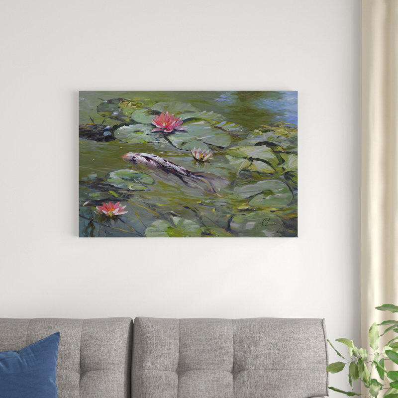 Koi & Lilies III, H 24 po x l 36 po x P 1,25 po