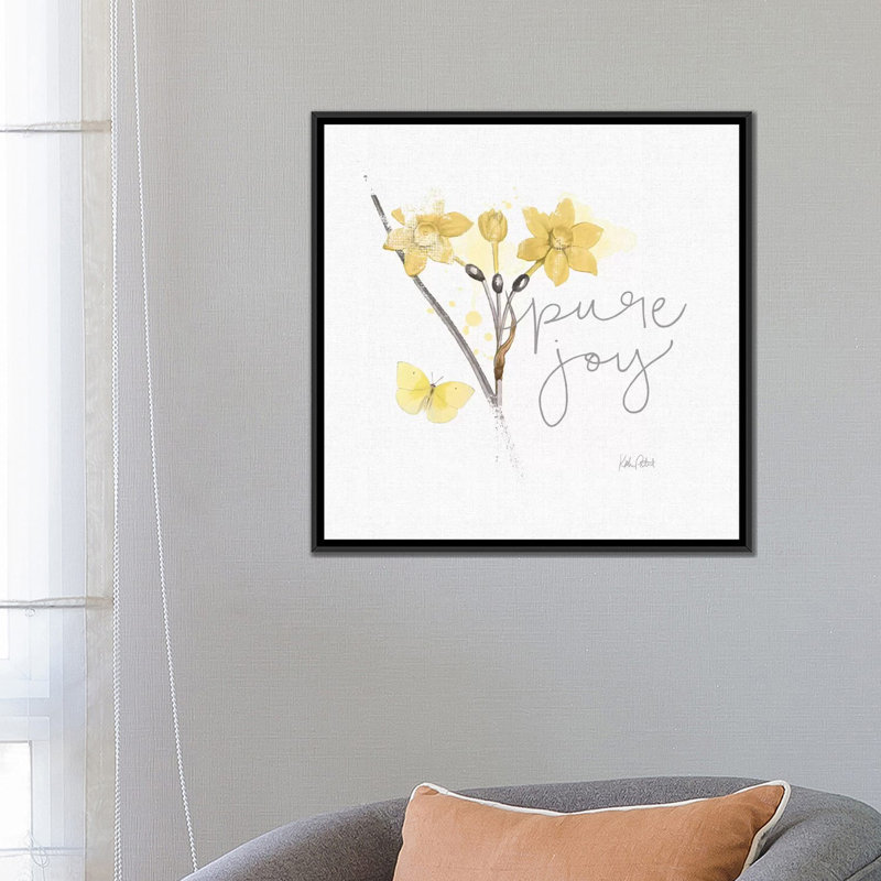 " Sunny Day V " by Katie Pertiet, 18" H x 18" W x 1.5" D, Black Framed Canvas, No Matte