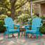 Chaise longue pliante en bois Adirondack, bleu turquoise-129380563