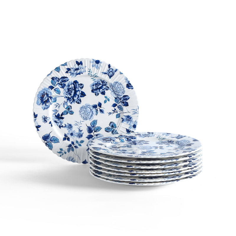 Ensemble d'assiettes à salade Stone Lain Fiore 8 pièces New Bone China