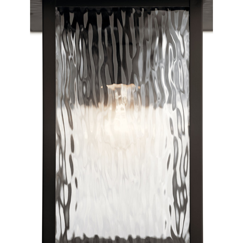 10.25" 1-Light Olde Bronze Outdoor Wall Light with Waterfall Glass Shade, 10.25" H x 6.5" W x 6.5" D