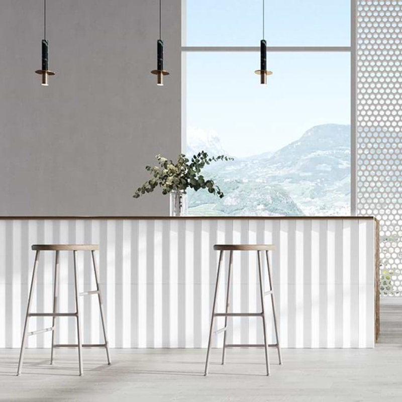 Kinzie 4x16 Concave 3D Matte Ceramic Tile, White